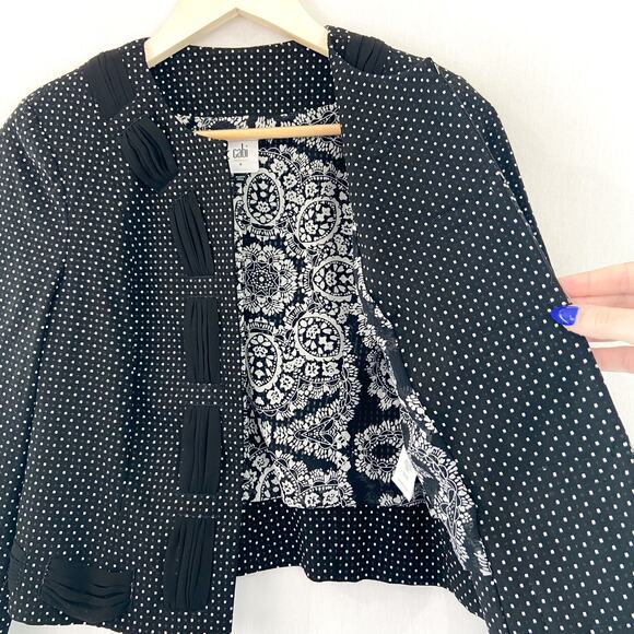 Cabi Cropped Blazer Jacket sz 4 Minimalist Contemporary Rockabilly 3/4 Sleeve - Picture 5 of 9